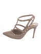 Valentino Rockstud Accents Leather T-Strap Pumps