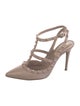 Valentino Rockstud Accents Leather T-Strap Pumps