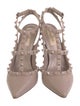 Valentino Rockstud Accents Leather T-Strap Pumps