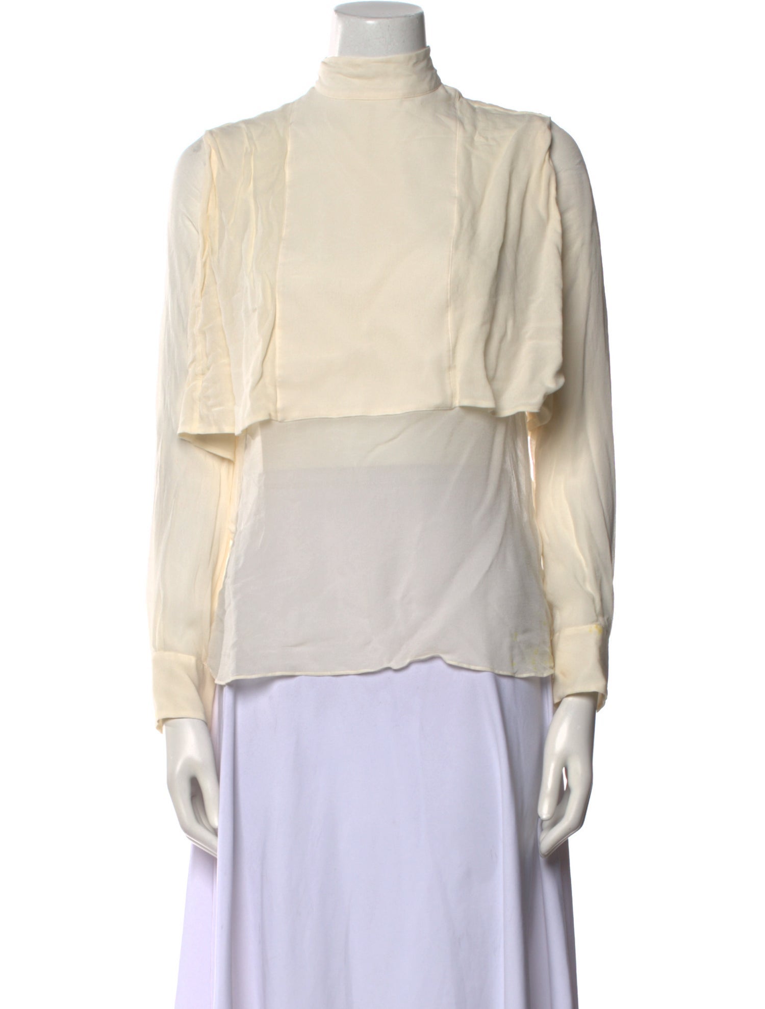Valentino Silk Mock Neck Blouse
