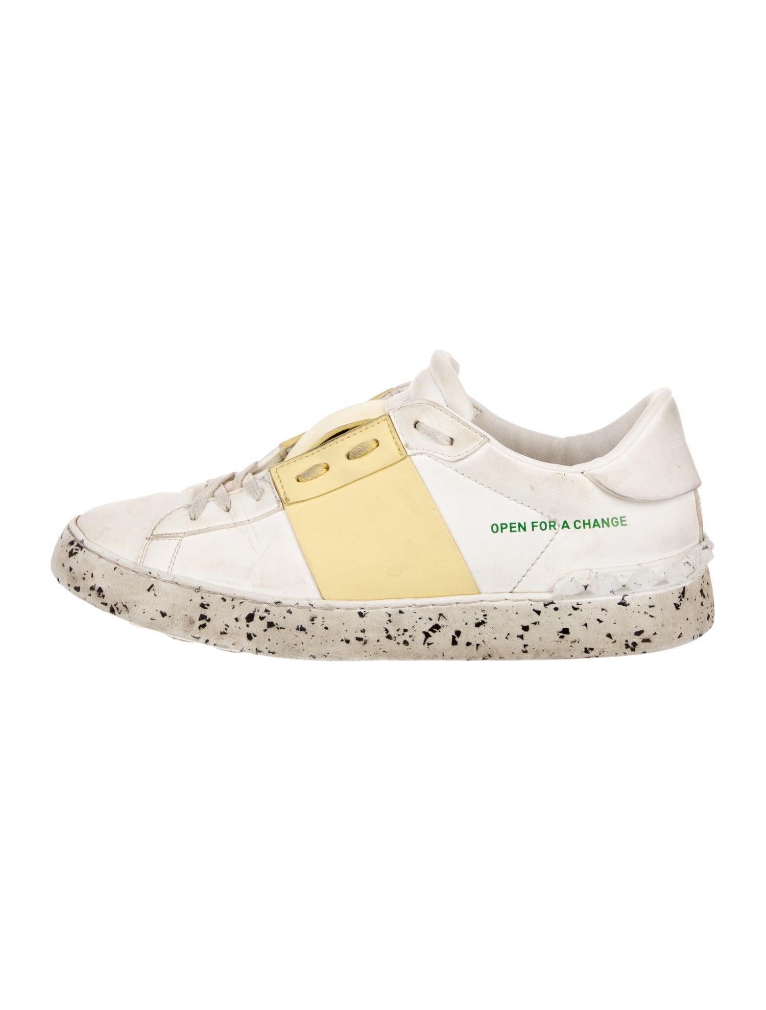 Valentino Rockstud Accents Leather Sneakers
