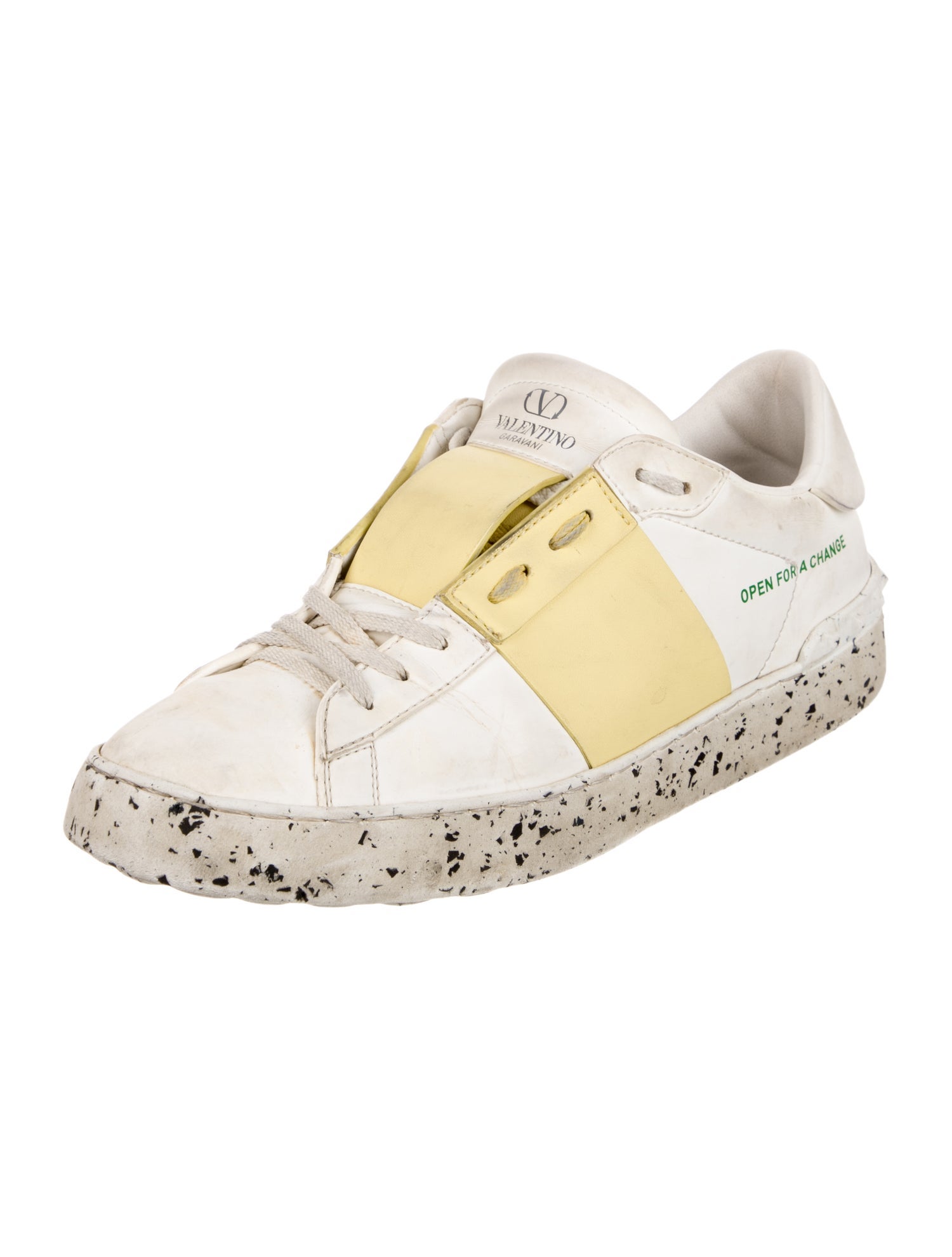 Valentino Rockstud Accents Leather Sneakers