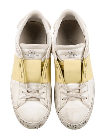 Valentino Rockstud Accents Leather Sneakers