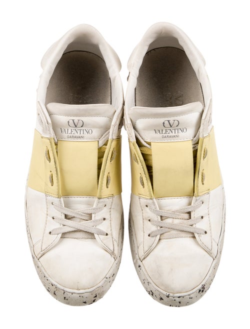 Valentino Rockstud Accents Leather Sneakers