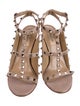 Valentino Rockstud Accents Patent Leather T-Strap Sandals