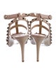 Valentino Rockstud Accents Patent Leather T-Strap Sandals