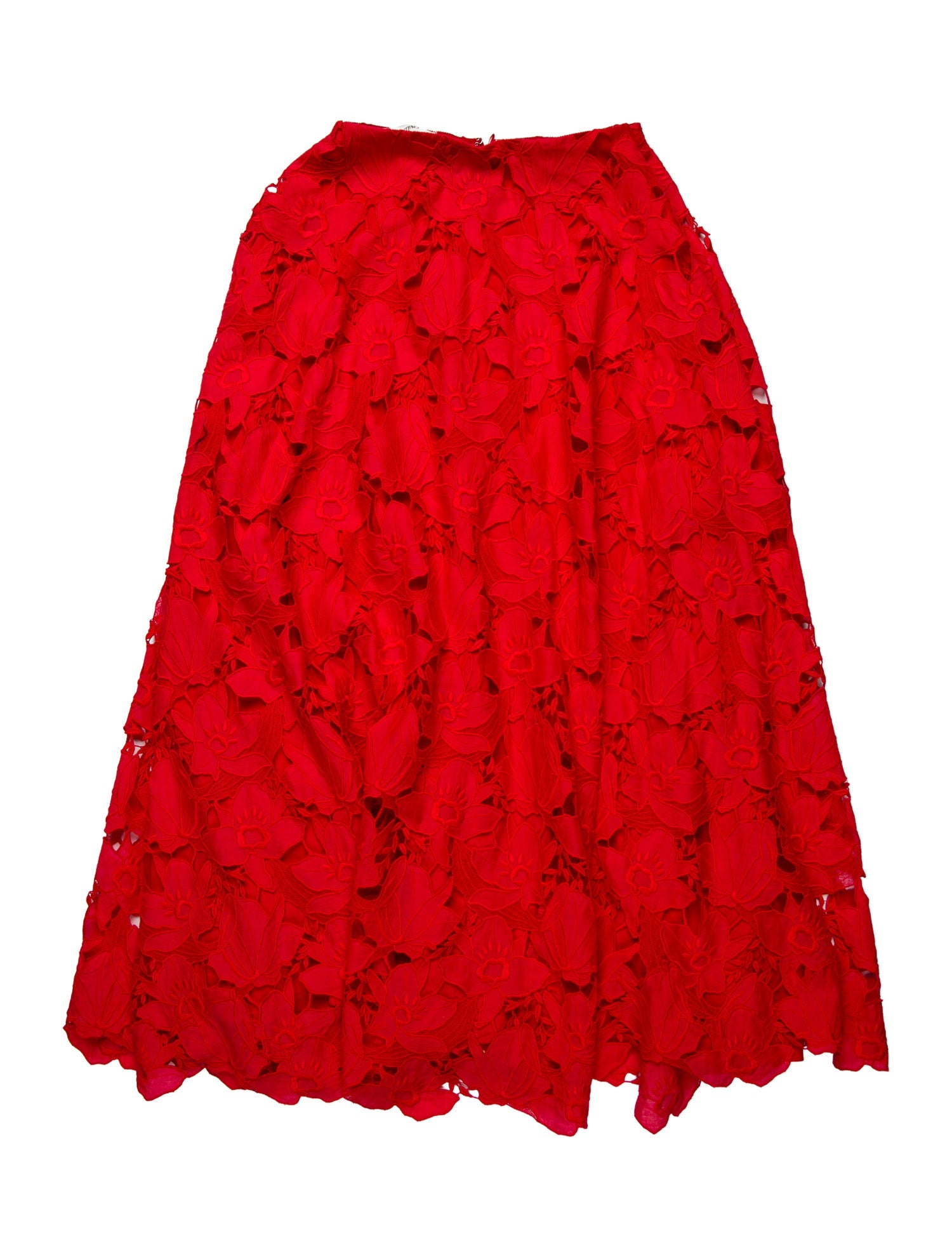 Valentino Floral Print Midi Length Skirt