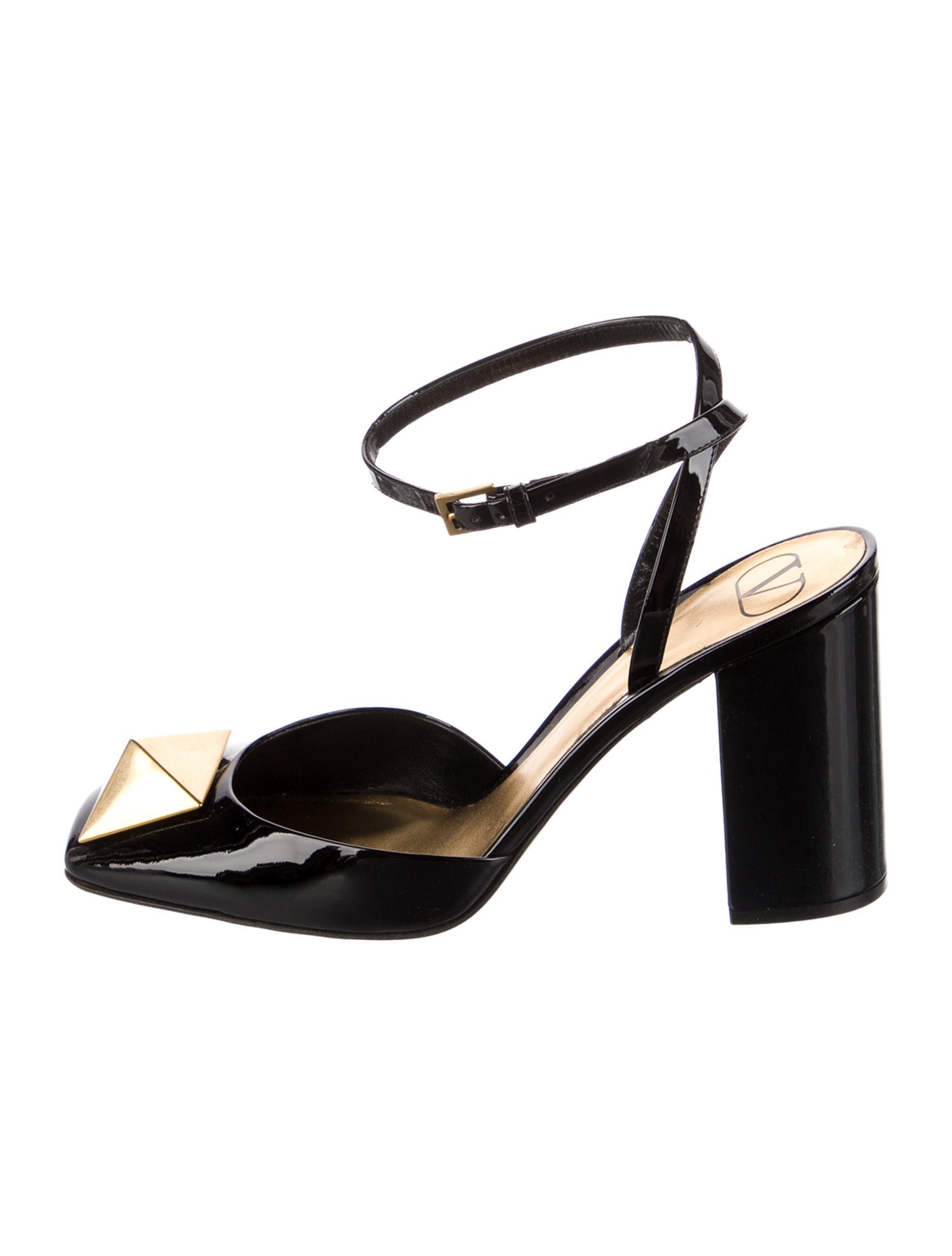 Valentino Rockstud Accents Patent Leather Slingback Pumps