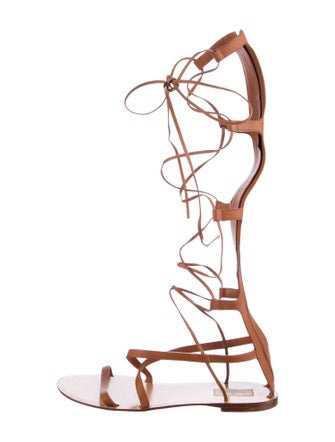 Valentino Rockstud Accents Leather Gladiator Sandals