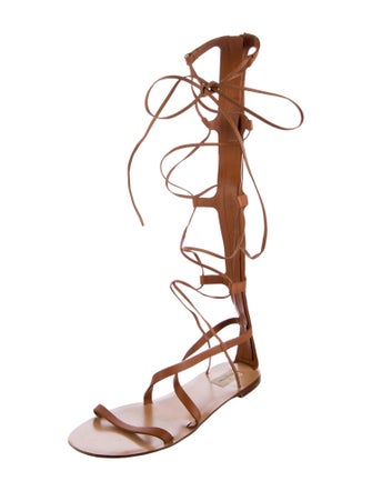 Valentino Rockstud Accents Leather Gladiator Sandals