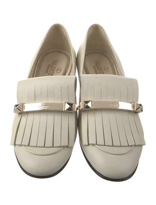 Valentino Rockstud Accents Leather Loafers