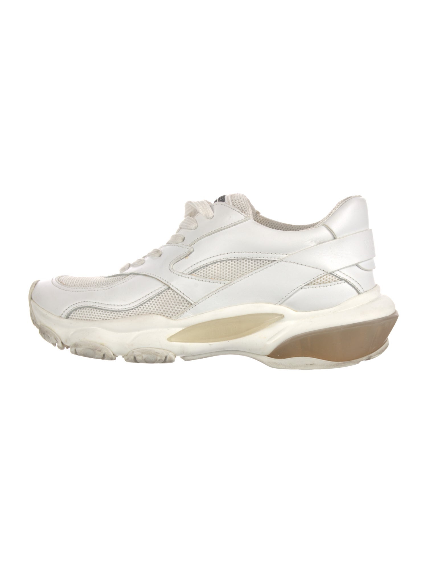 Valentino Leather Mesh Accents Chunky Sneakers