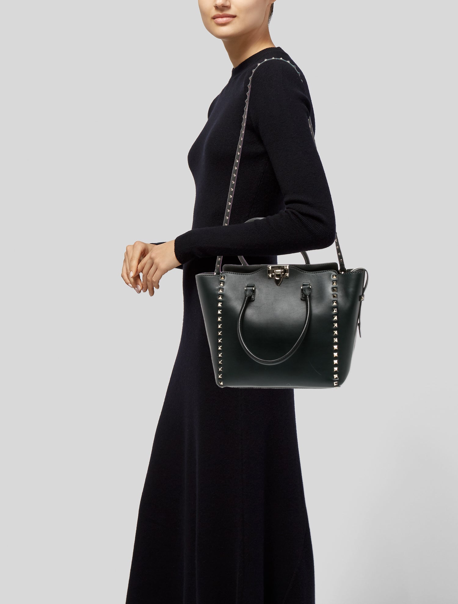 Valentino Rockstud Top Handle Bag