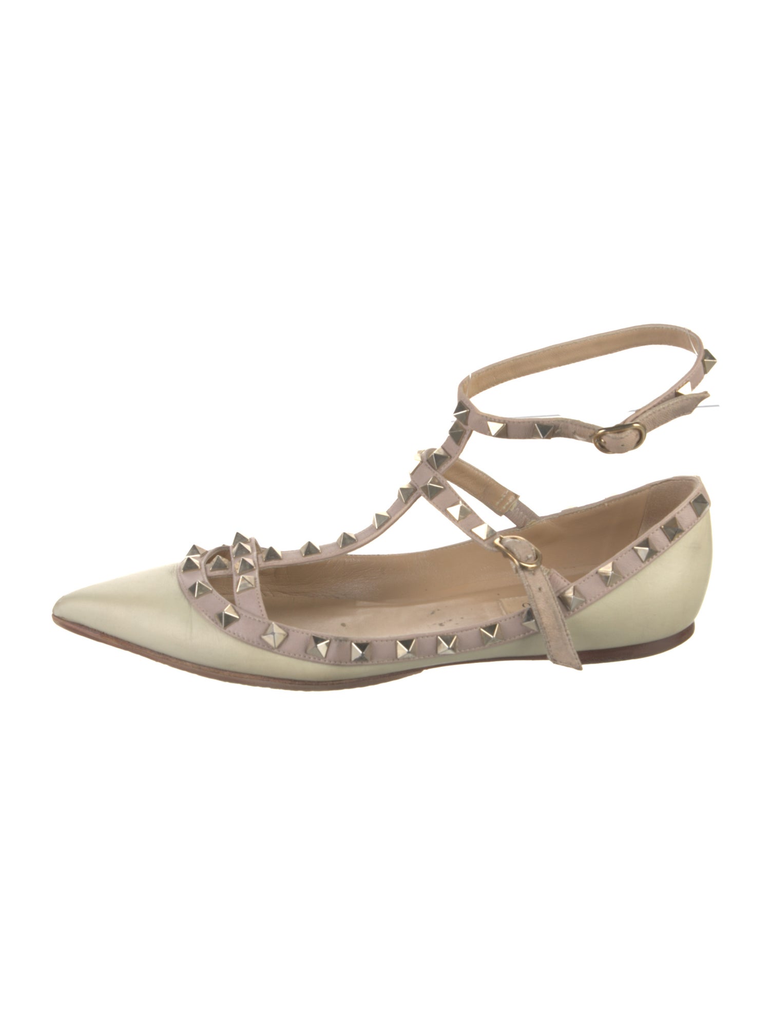 Valentino Rockstud Accents Leather Ballet Flats