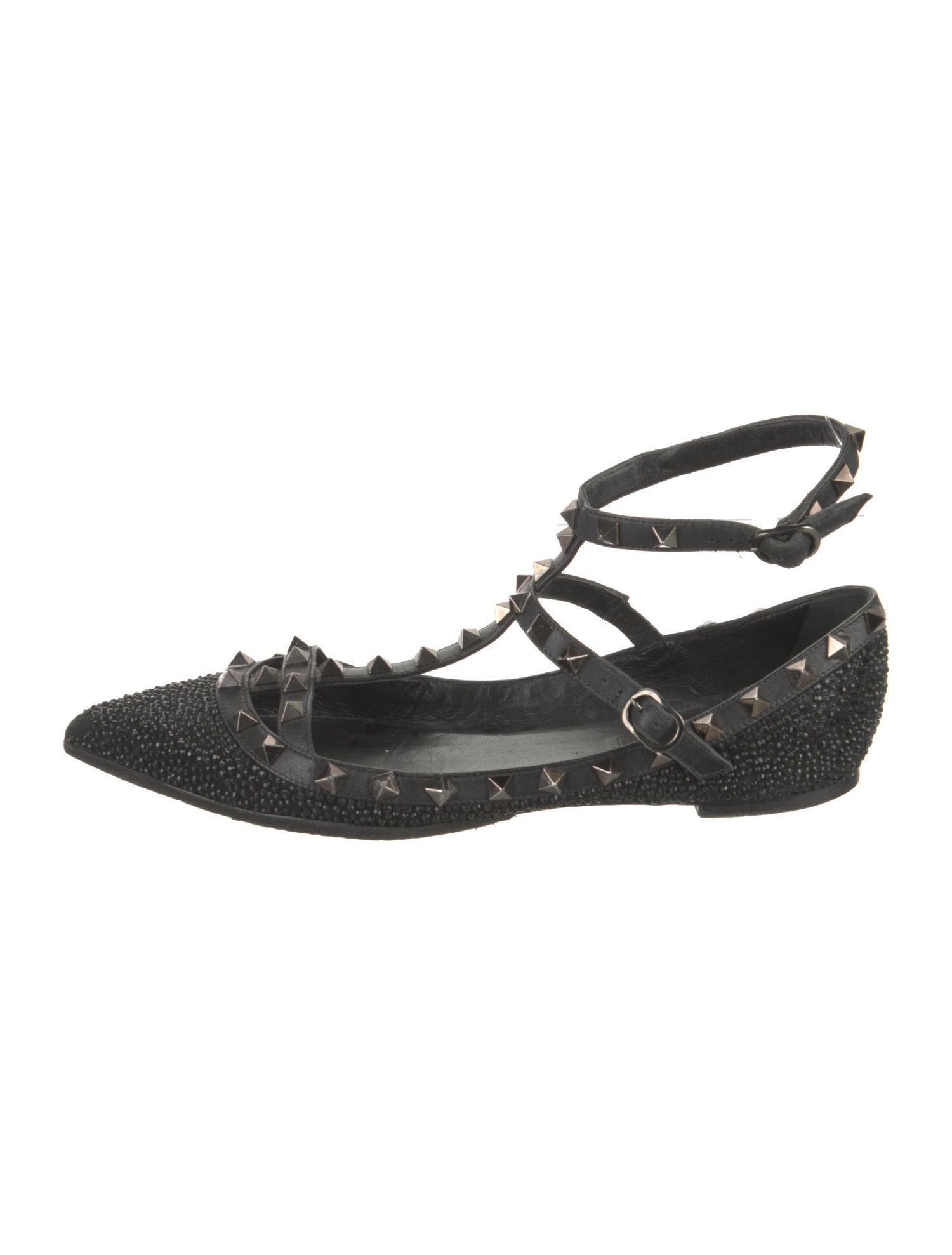 Valentino Rockstud Accents Leather Ballet Flats