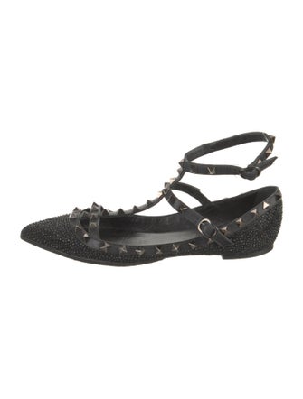 Valentino Rockstud Accents Leather Ballet Flats