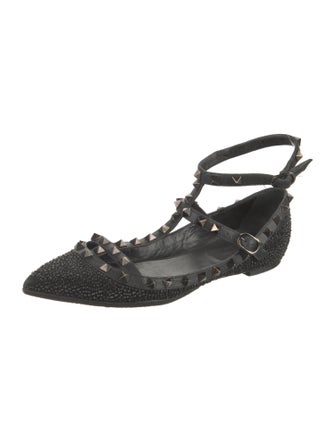 Valentino Rockstud Accents Leather Ballet Flats