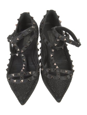 Valentino Rockstud Accents Leather Ballet Flats