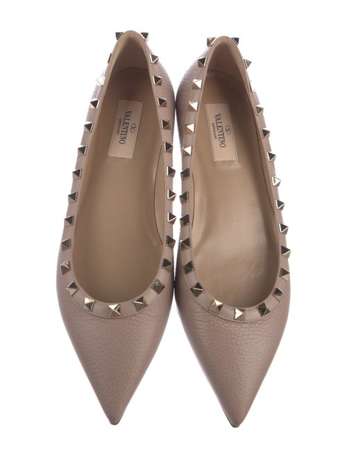 Valentino Rockstud Accents Leather Ballet Flats