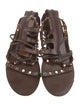 Valentino Rockstud Accents Leather Gladiator Sandals