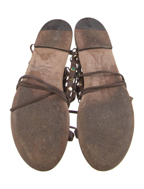 Valentino Rockstud Accents Leather Gladiator Sandals