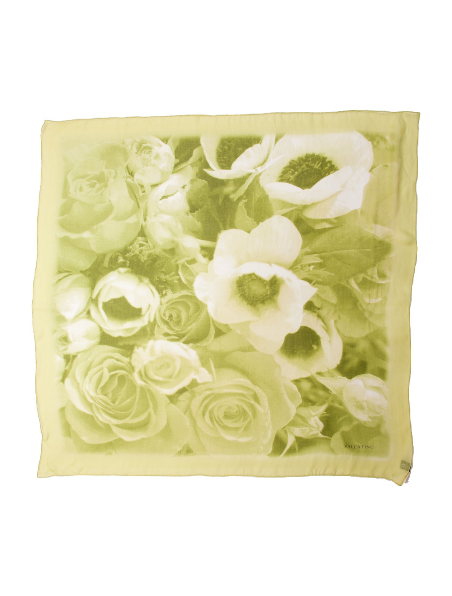 Valentino Wool Floral Print Scarf