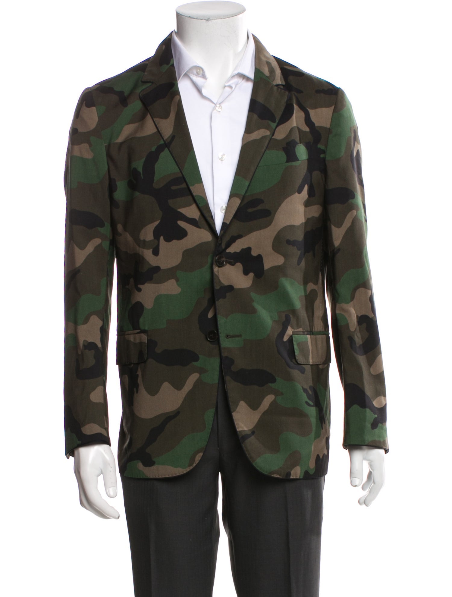 Valentino Virgin Wool Camouflage Print Blazer