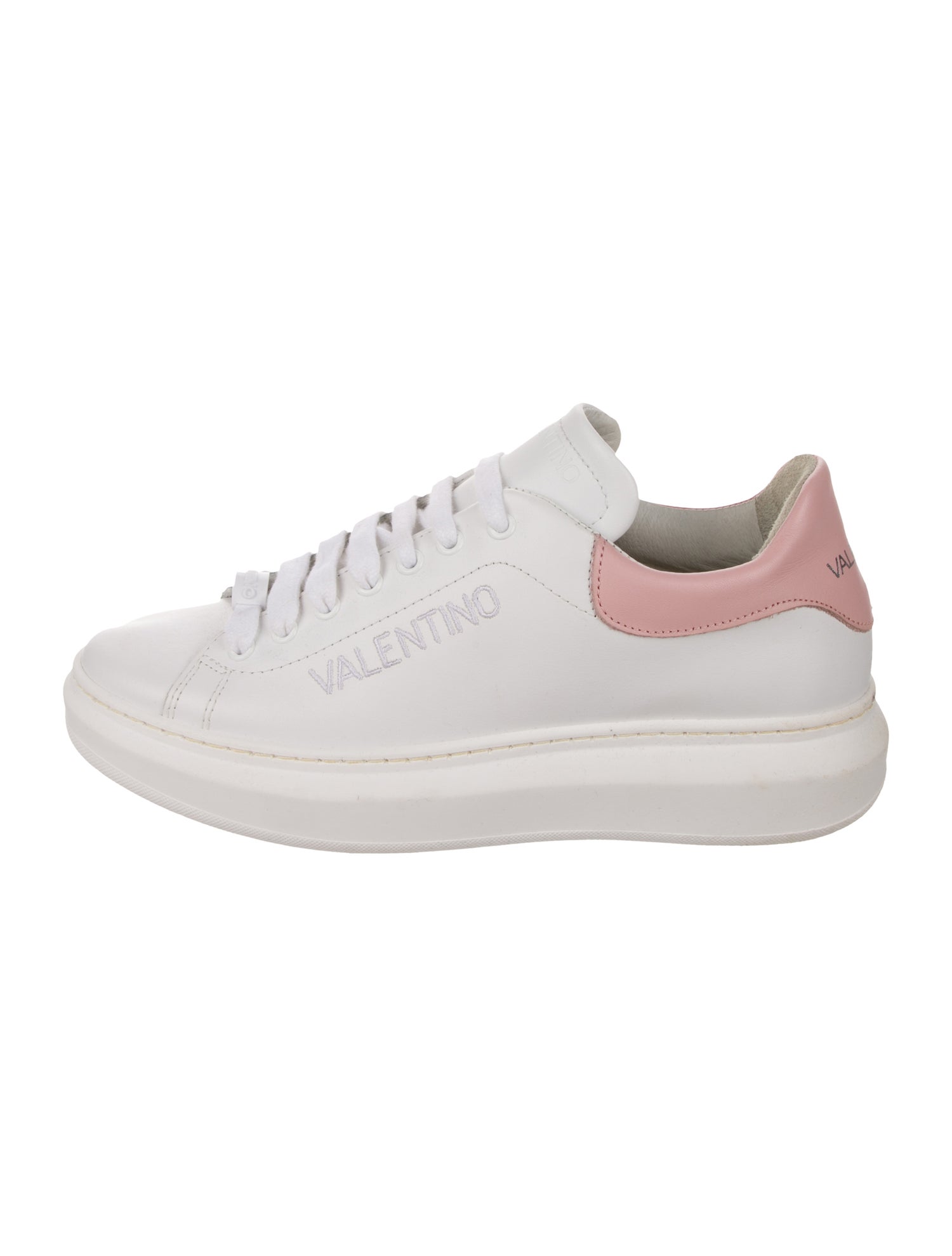 Valentino Rockstud Accents Leather Sneakers
