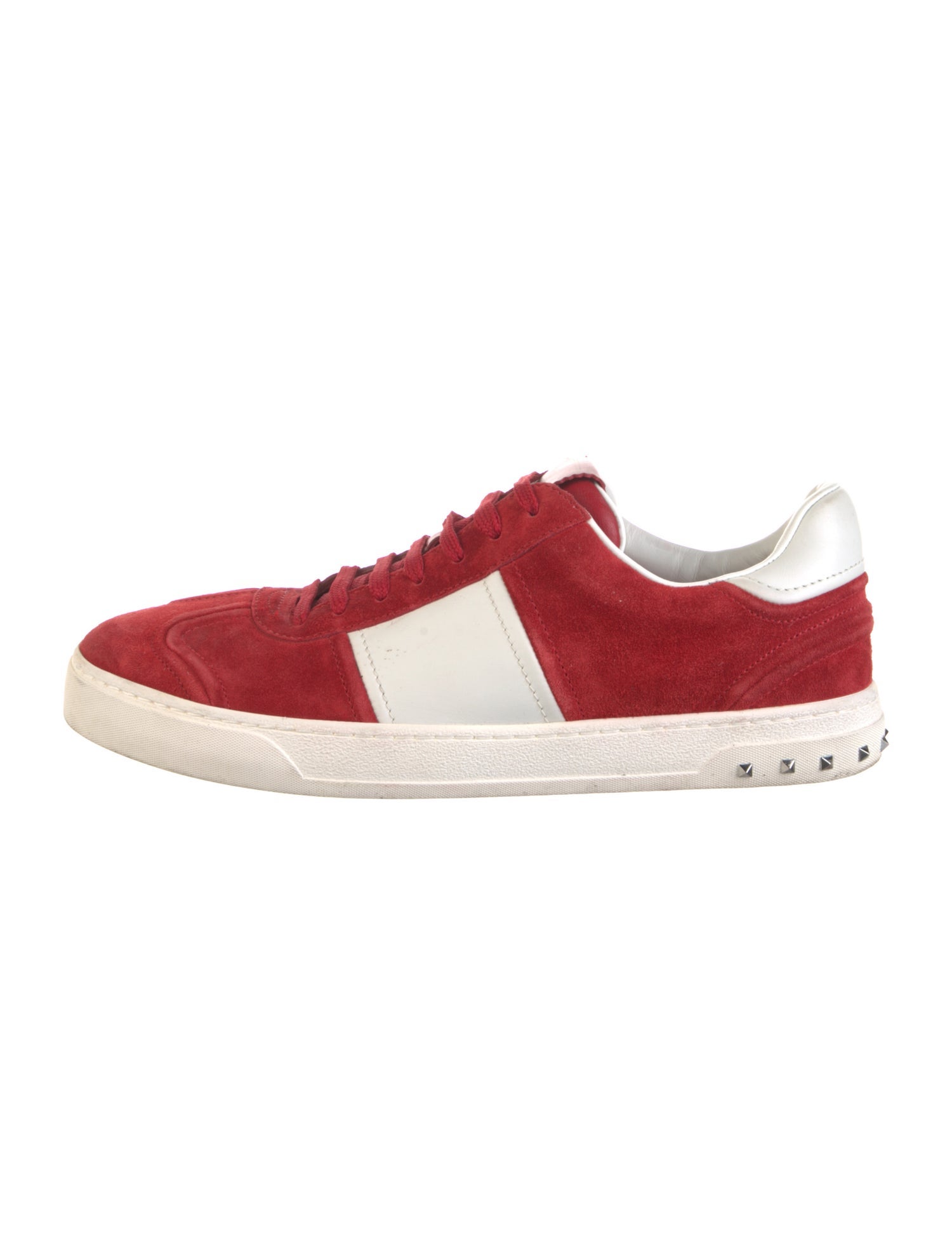Valentino Rockstud Accents Suede Sneakers
