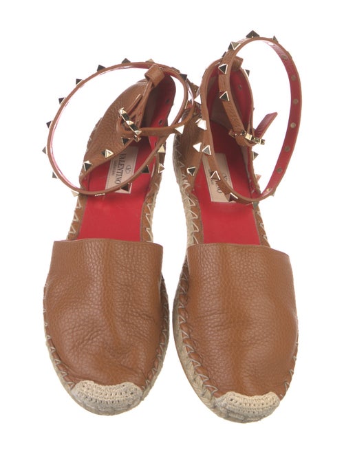 Valentino Rockstud Accents Leather Espadrilles