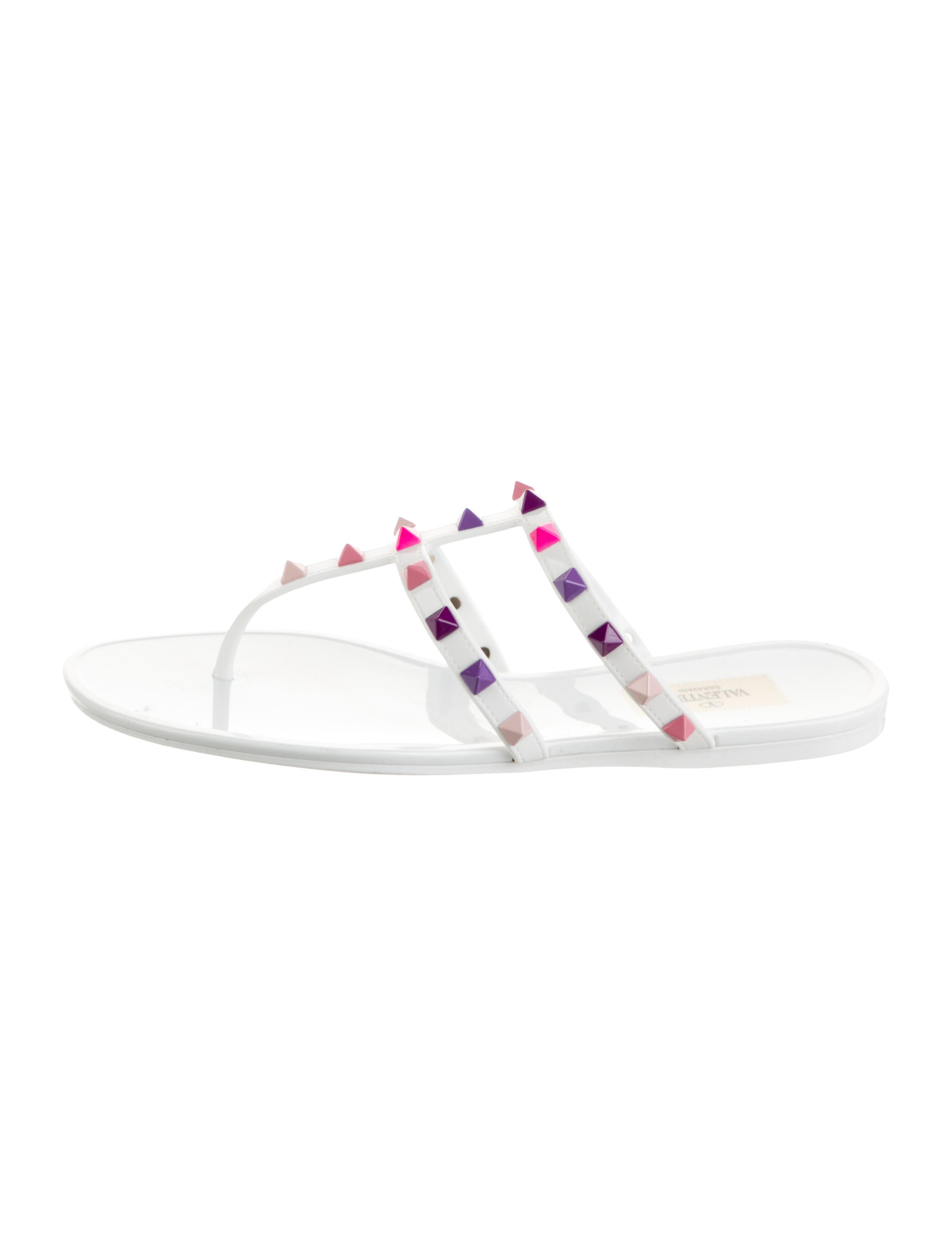 Valentino Rockstud Accents Rubber Slides