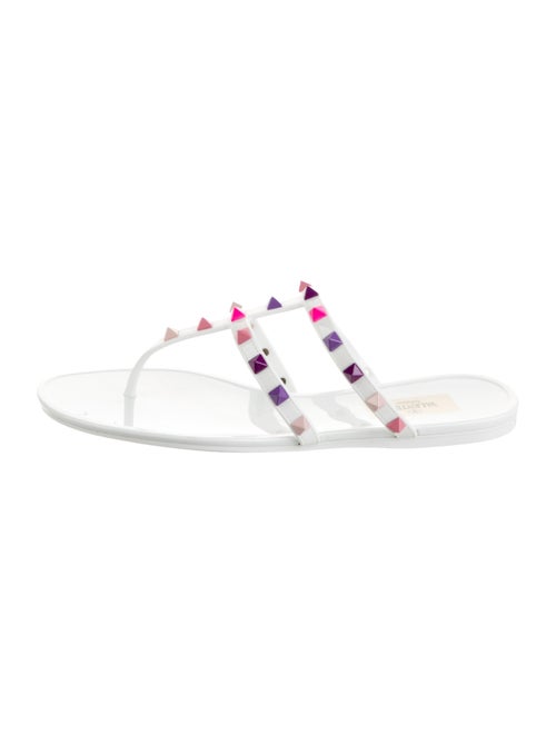 Valentino Rockstud Accents Rubber Slides