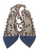 Valentino Rockstud Accents Leather T-Strap Pumps
