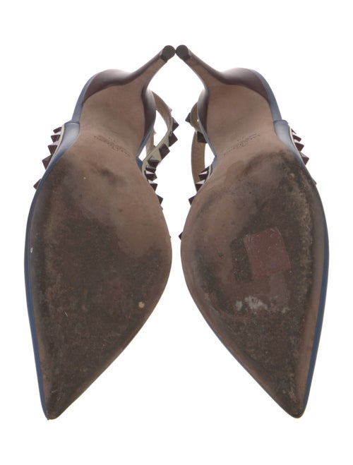 Valentino Rockstud Accents Leather T-Strap Pumps