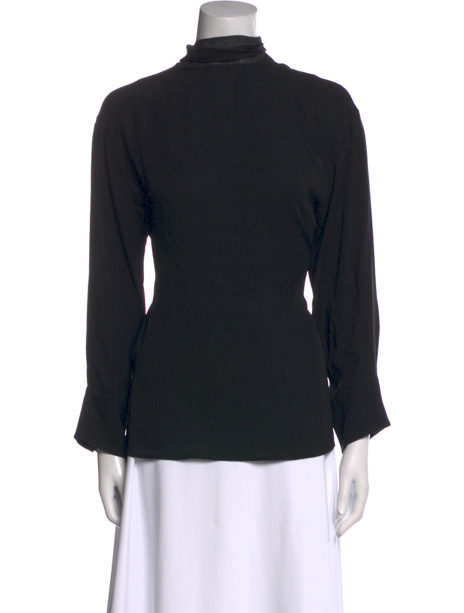 Valentino Silk Mock Neck Top