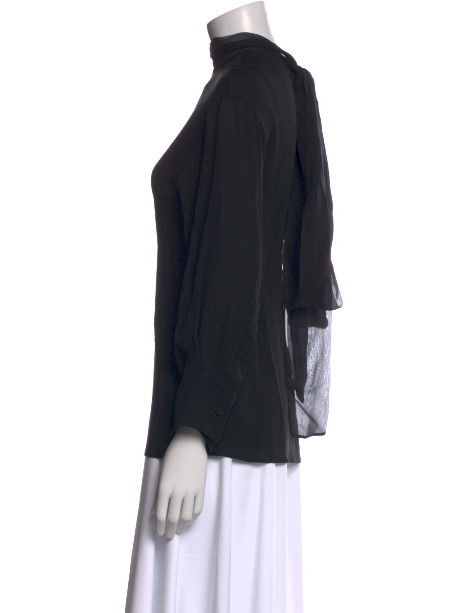 Valentino Silk Mock Neck Top