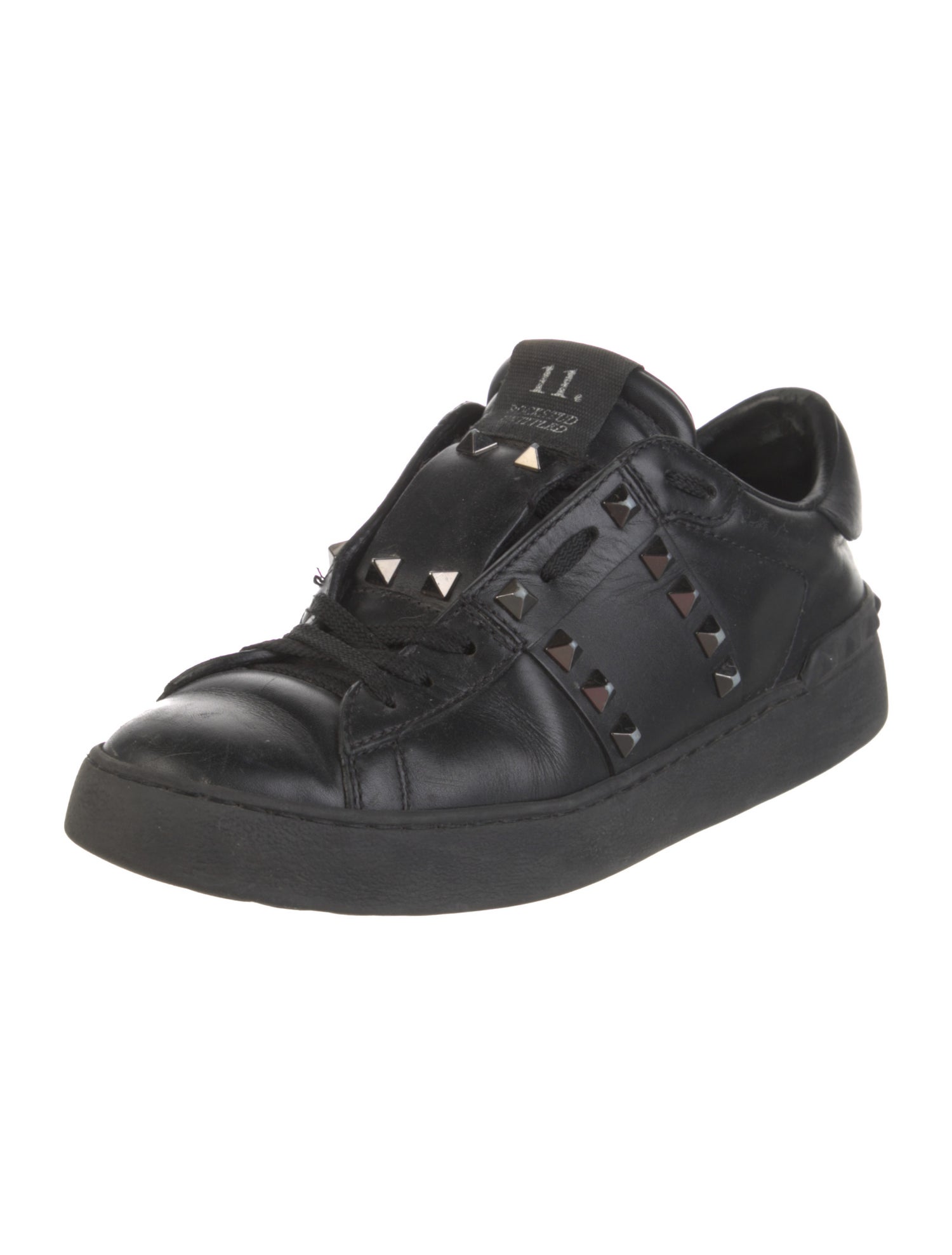 Valentino Rockstud Accents Leather Sneakers