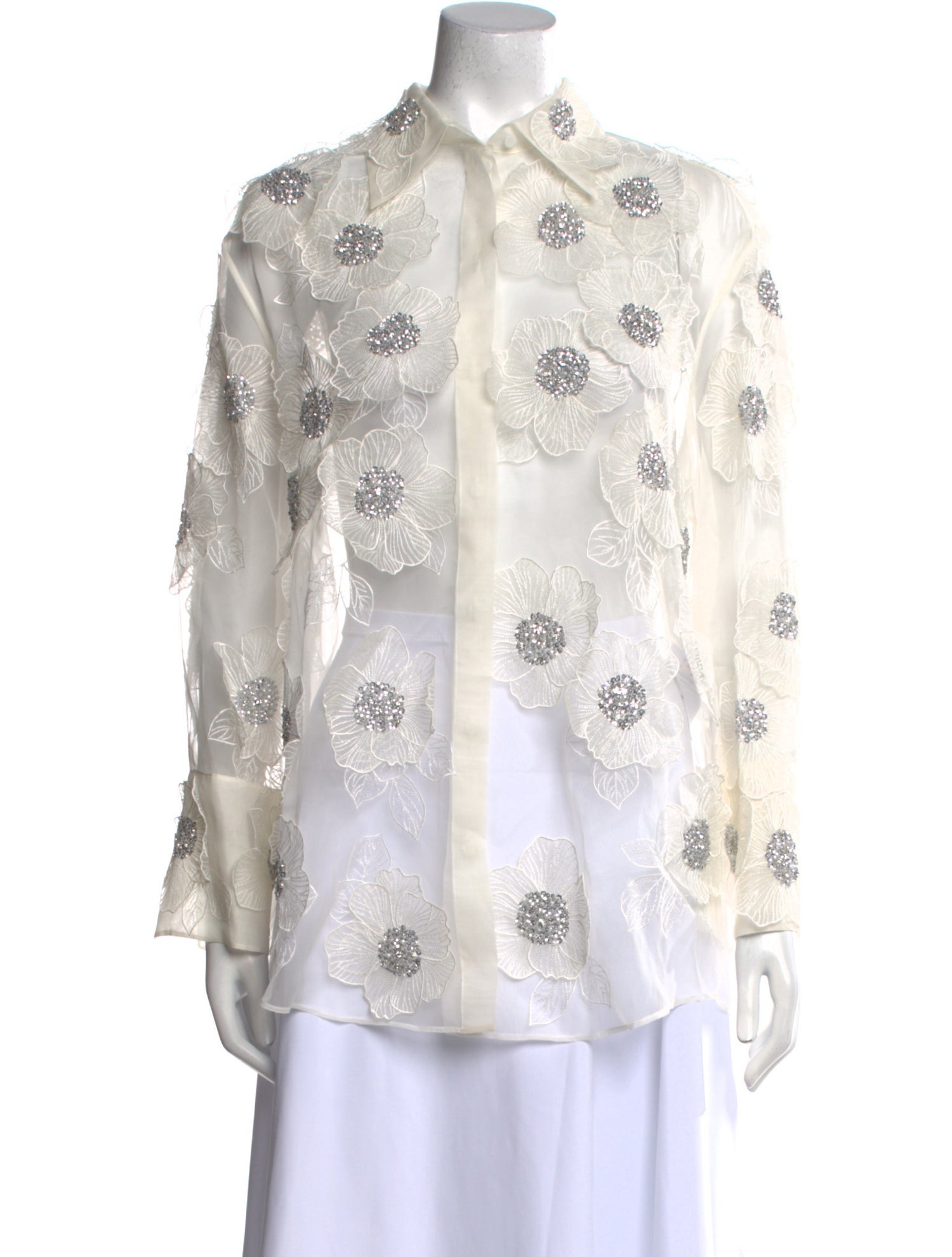 Valentino Silk Printed Button-Up Top