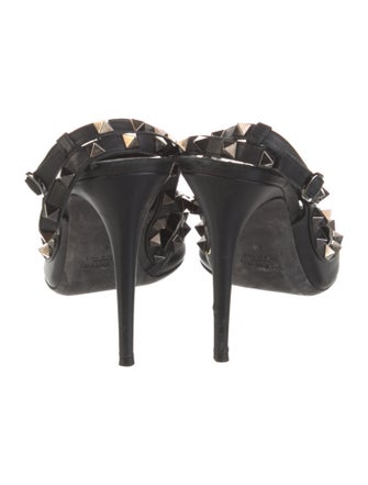 Valentino Rockstud Accents Leather T-Strap Pumps