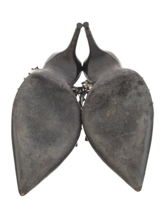 Valentino Rockstud Accents Leather T-Strap Pumps