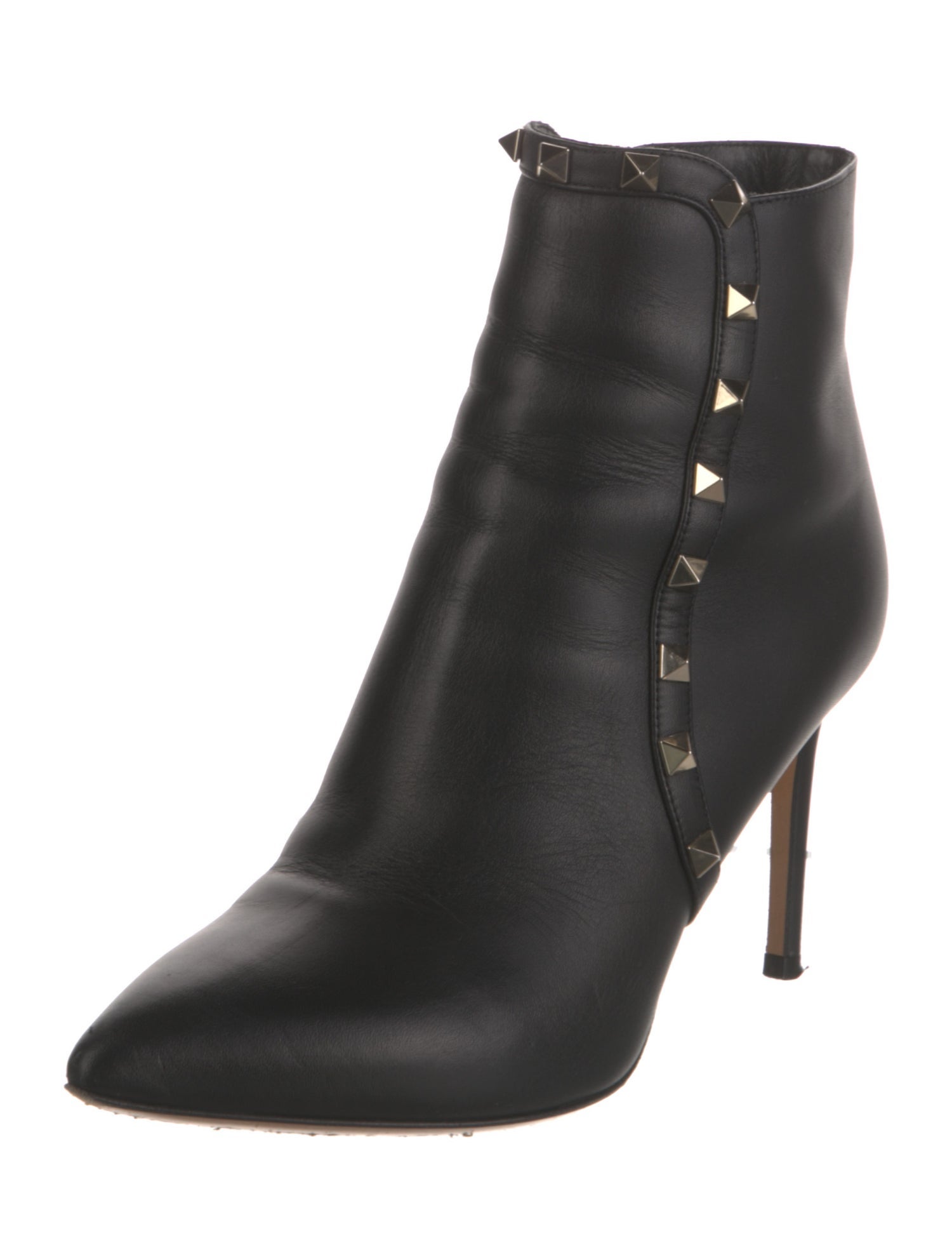 Valentino Rockstud Accents Leather Boots