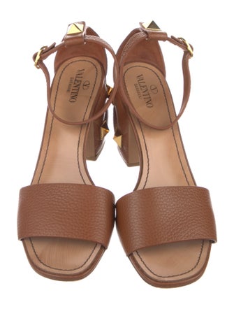 Valentino Rockstud Accents Leather Sandals