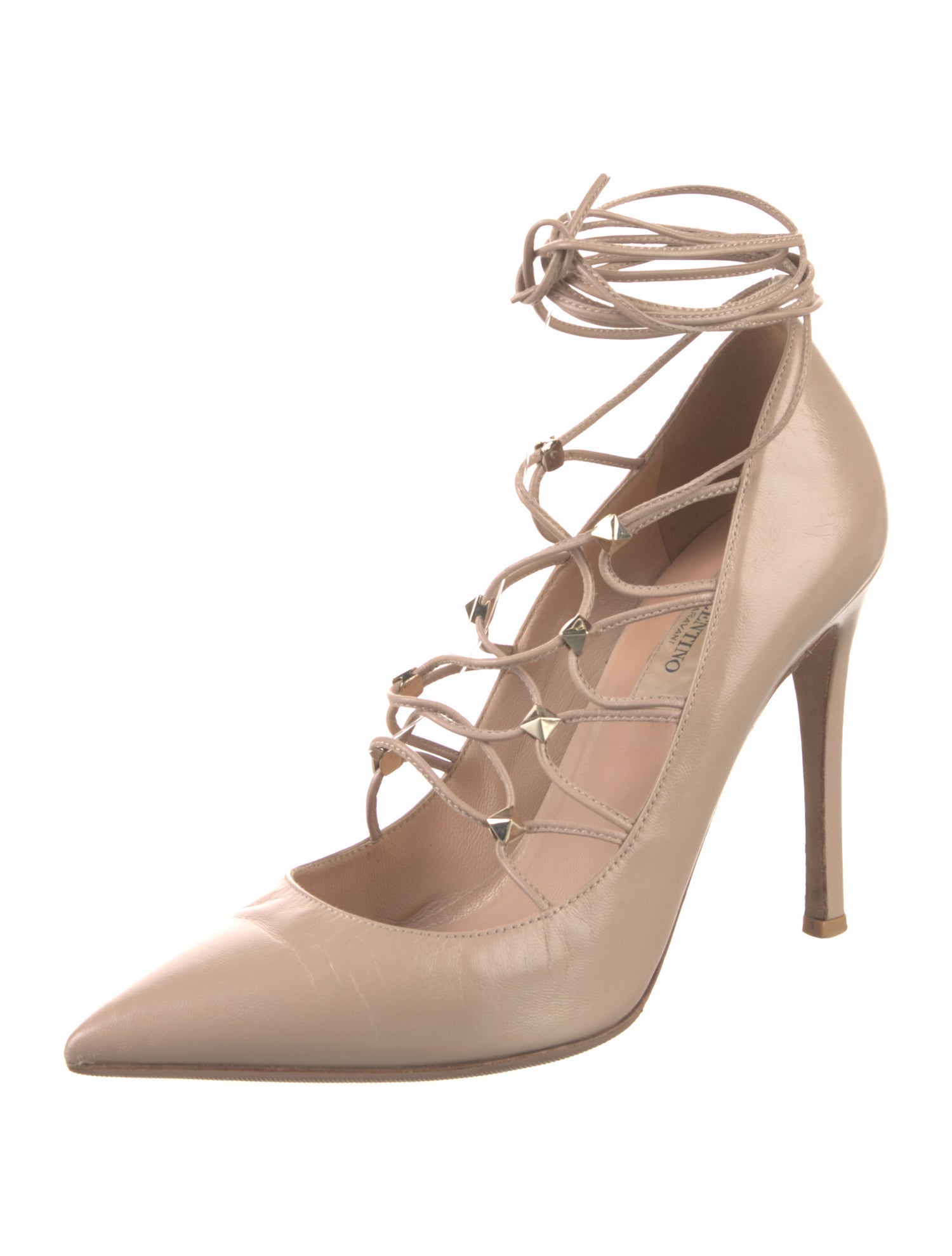 Valentino Rockstud Accents Leather Pumps