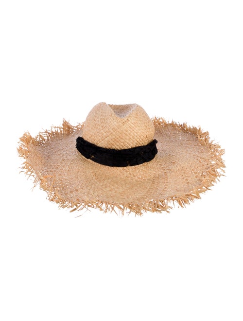 Valentino Straw Sun Hat w/Lace Detail