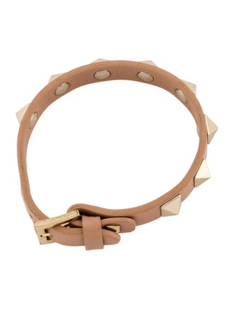 Valentino Leather Rockstud Wrap Bracelet
