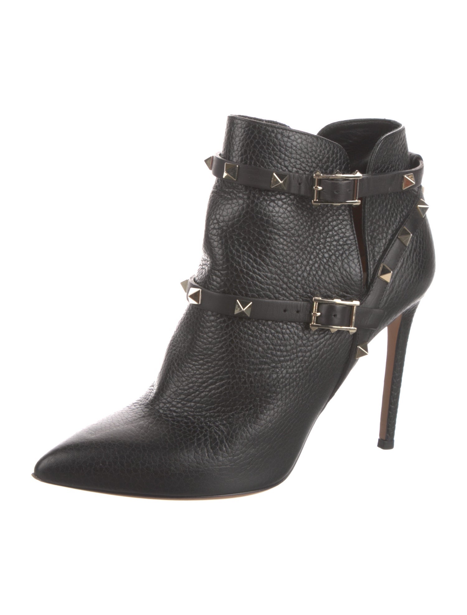 Valentino Rockstud Accents Leather Boots