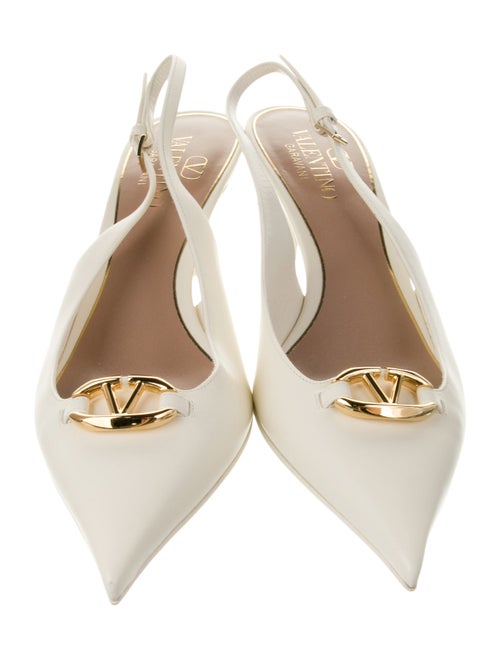 Valentino Rockstud Accents Leather Slingback Pumps