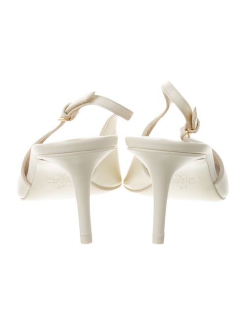 Valentino Rockstud Accents Leather Slingback Pumps