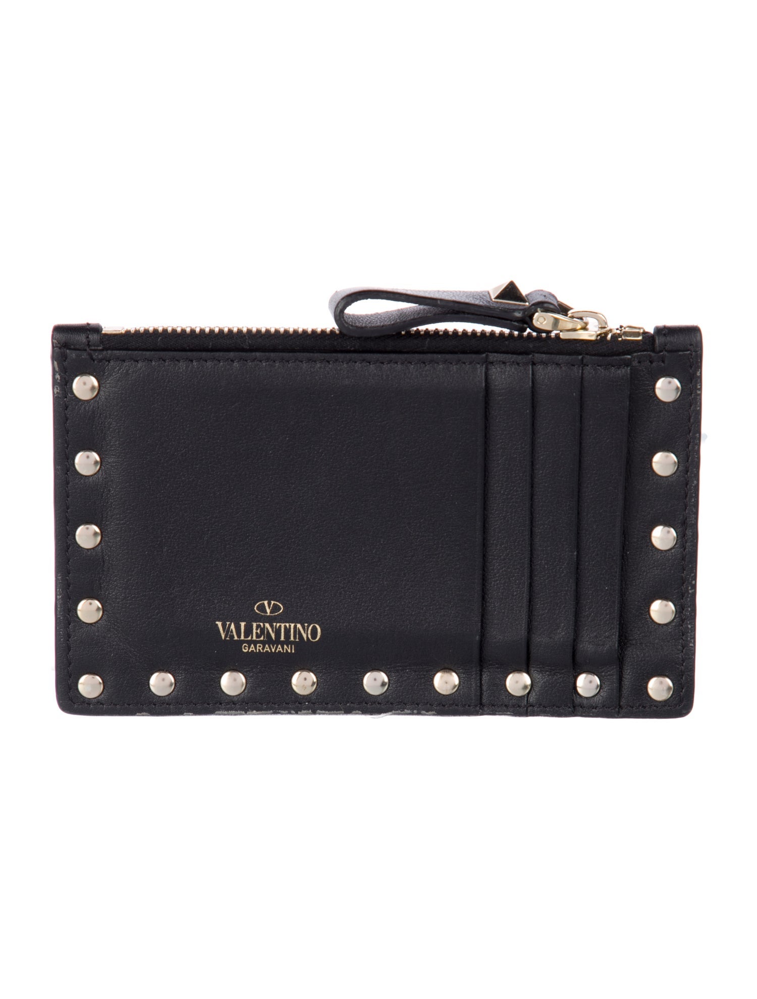 Valentino Rockstud Accents Leather Wallet