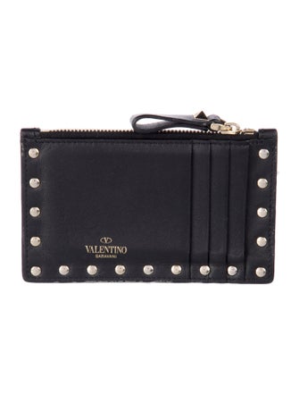 Valentino Rockstud Accents Leather Wallet